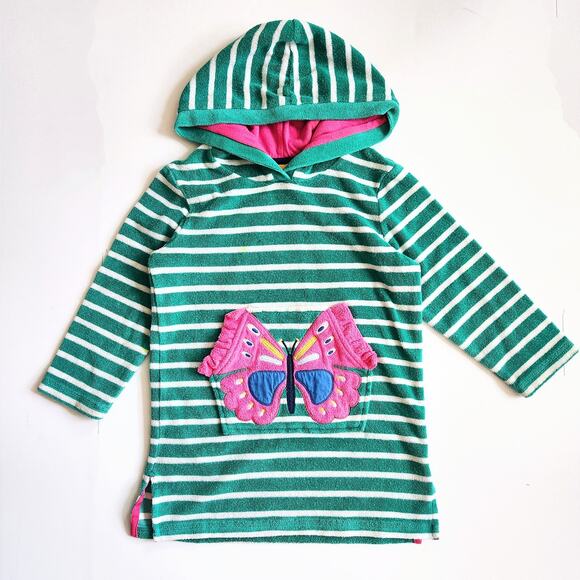 Mini Boden Appliqué Towelling Throw-on Aquamarine Butterfly Size 4-5 Y | 110 cm - Picture 1 of 10